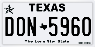 TX license plate DON5960