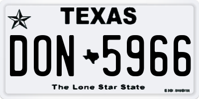 TX license plate DON5966