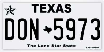 TX license plate DON5973