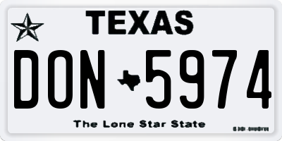 TX license plate DON5974