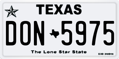 TX license plate DON5975