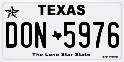 TX license plate DON5976