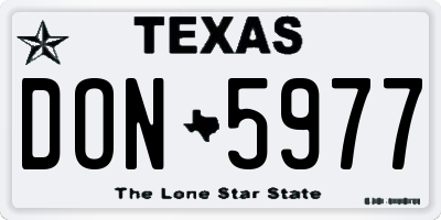 TX license plate DON5977