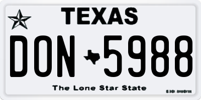 TX license plate DON5988