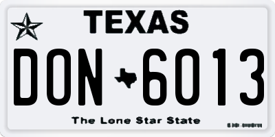 TX license plate DON6013