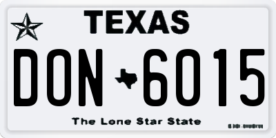 TX license plate DON6015