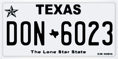 TX license plate DON6023