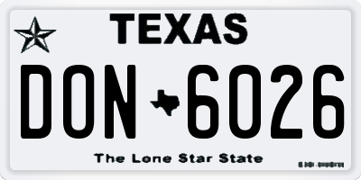 TX license plate DON6026