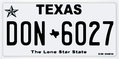 TX license plate DON6027
