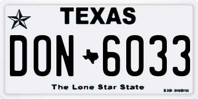TX license plate DON6033