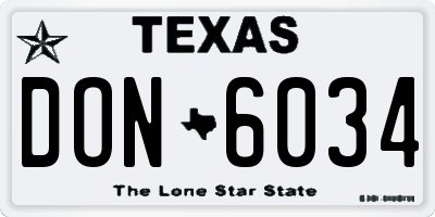 TX license plate DON6034