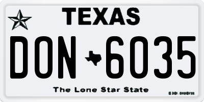 TX license plate DON6035