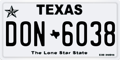TX license plate DON6038