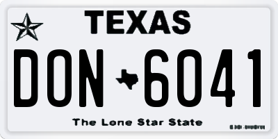 TX license plate DON6041