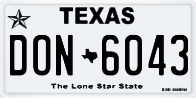 TX license plate DON6043