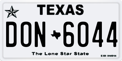 TX license plate DON6044
