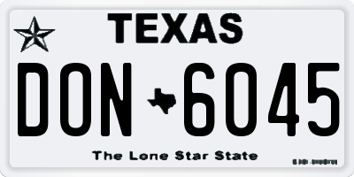 TX license plate DON6045