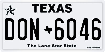 TX license plate DON6046