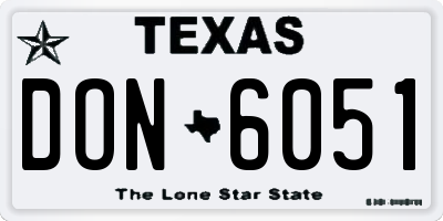TX license plate DON6051