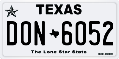 TX license plate DON6052