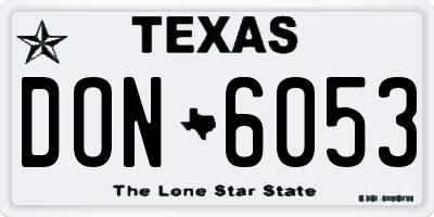 TX license plate DON6053