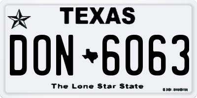 TX license plate DON6063