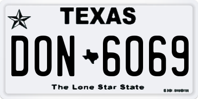 TX license plate DON6069