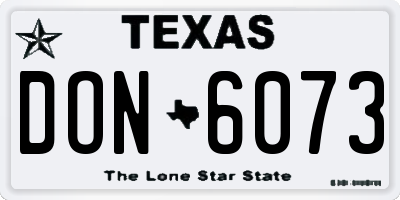 TX license plate DON6073
