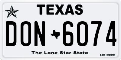 TX license plate DON6074