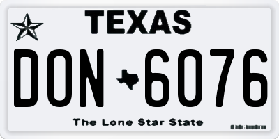 TX license plate DON6076