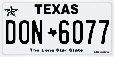 TX license plate DON6077