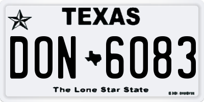 TX license plate DON6083