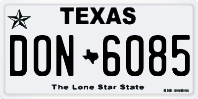 TX license plate DON6085