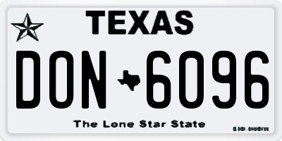 TX license plate DON6096