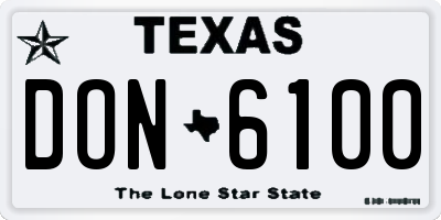 TX license plate DON6100
