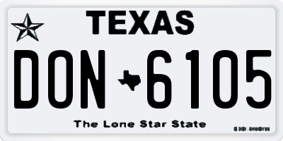 TX license plate DON6105