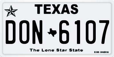 TX license plate DON6107