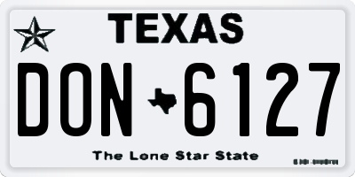 TX license plate DON6127