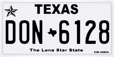 TX license plate DON6128