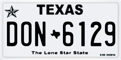 TX license plate DON6129