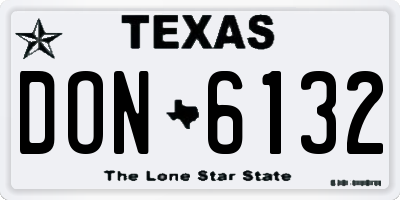 TX license plate DON6132