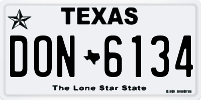 TX license plate DON6134