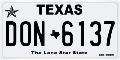 TX license plate DON6137