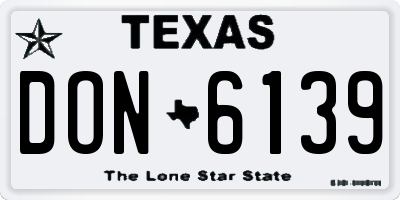 TX license plate DON6139