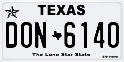 TX license plate DON6140
