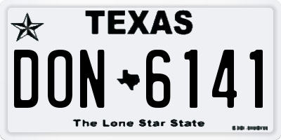 TX license plate DON6141