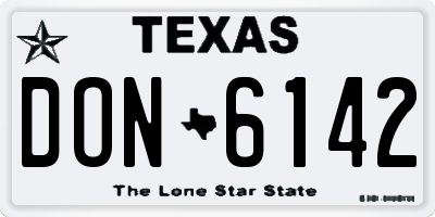 TX license plate DON6142