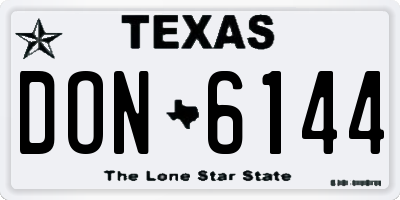 TX license plate DON6144