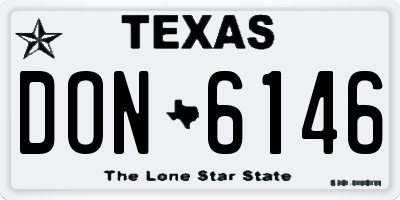 TX license plate DON6146