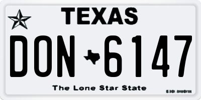 TX license plate DON6147